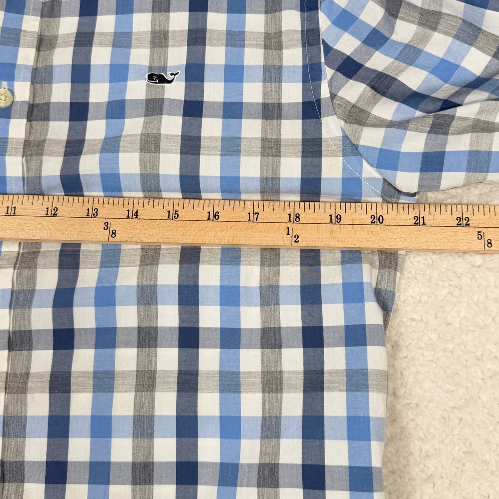 Lot of 2 Vineyard Vines Mens Medium Slim Fit Whale Shirts Plaid Gingham Blue Red - Picture 13 of 13